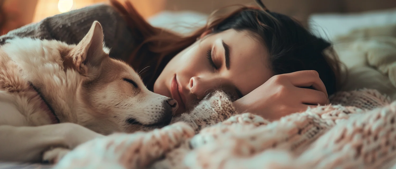 Happy pet owner with dog